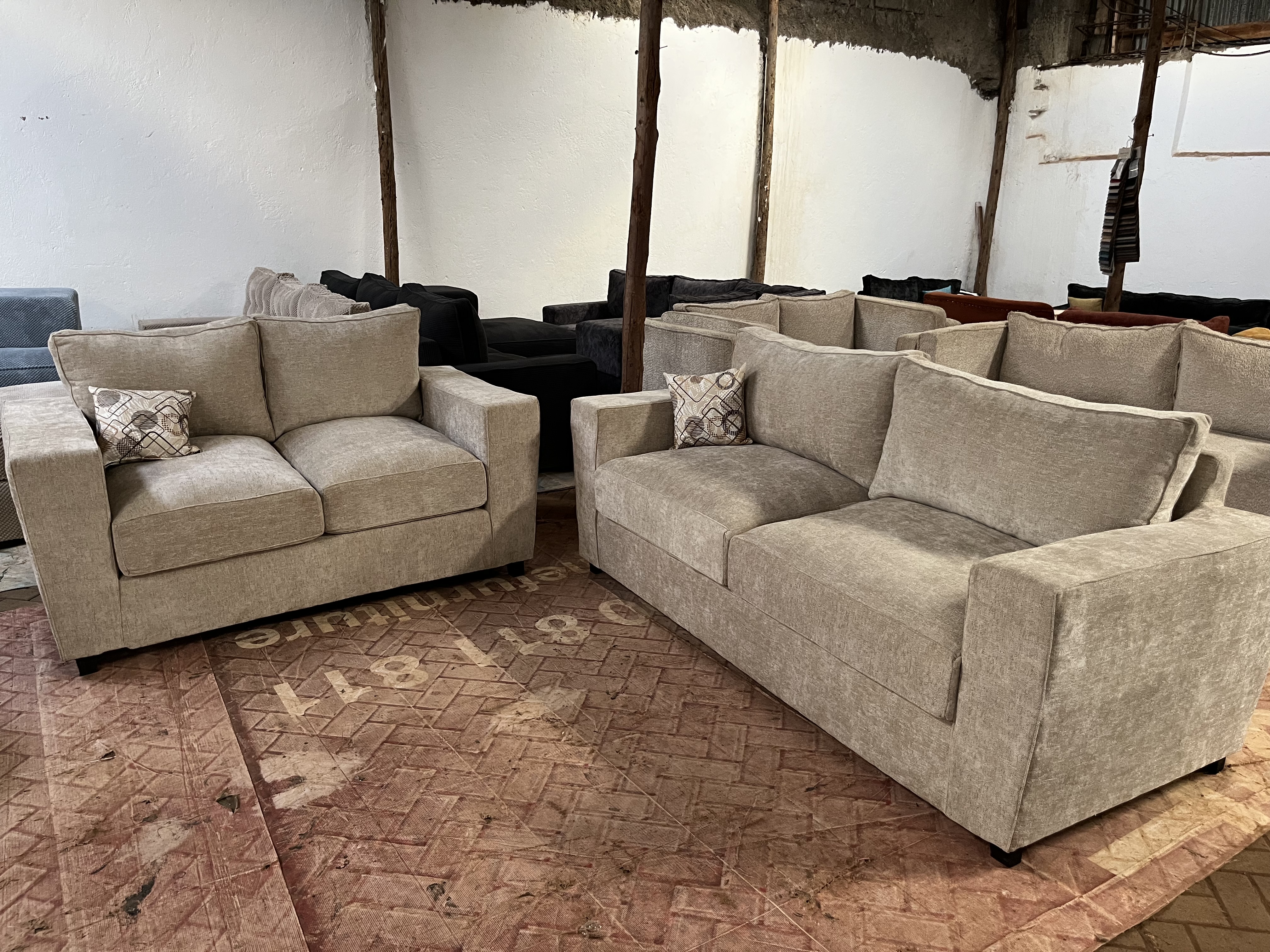 Five seater box arm sofa