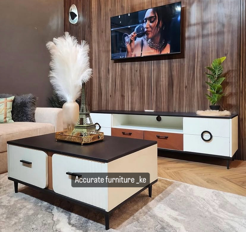 Matching coffee table and tv stand