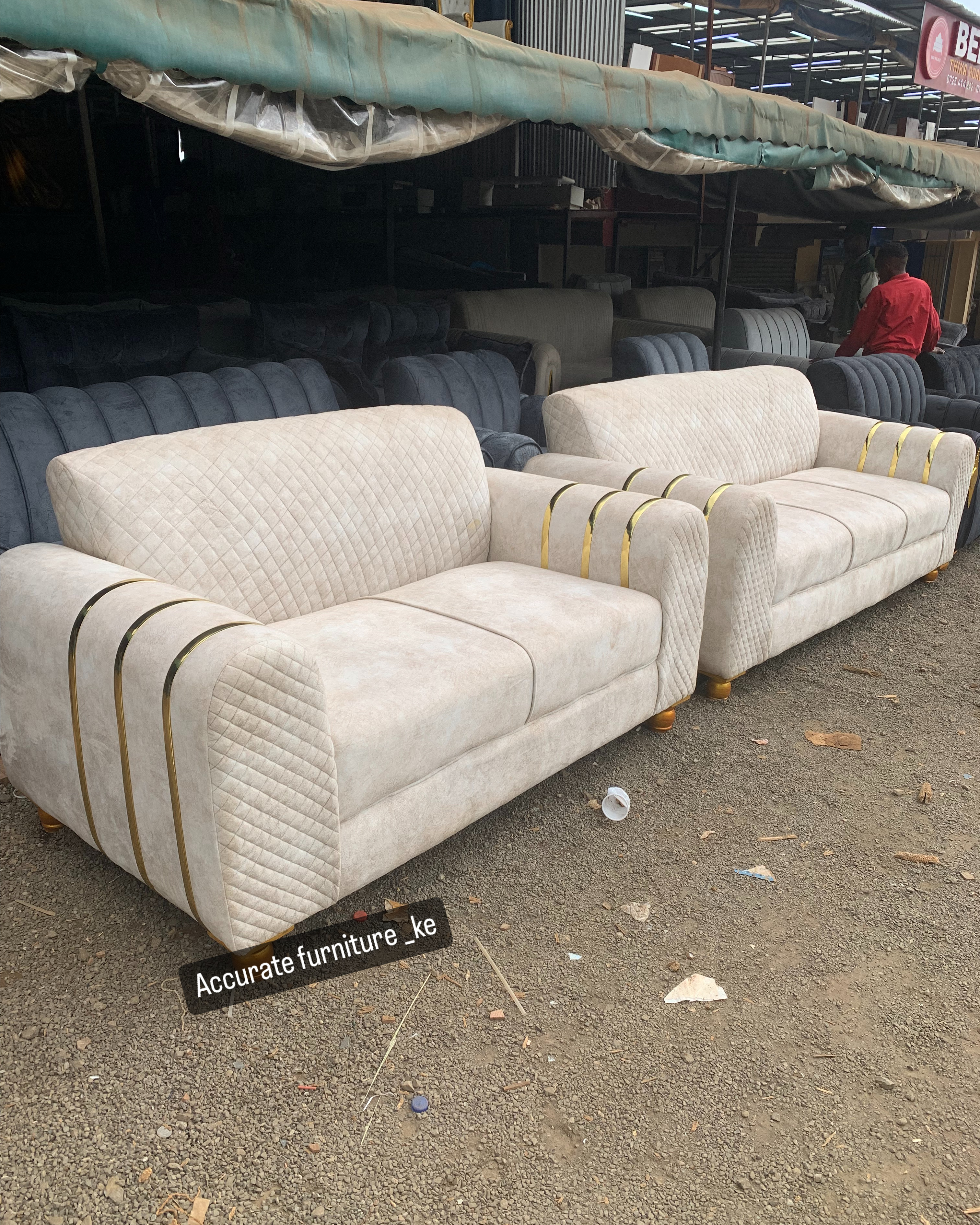 Five seater back permanent sofa design 