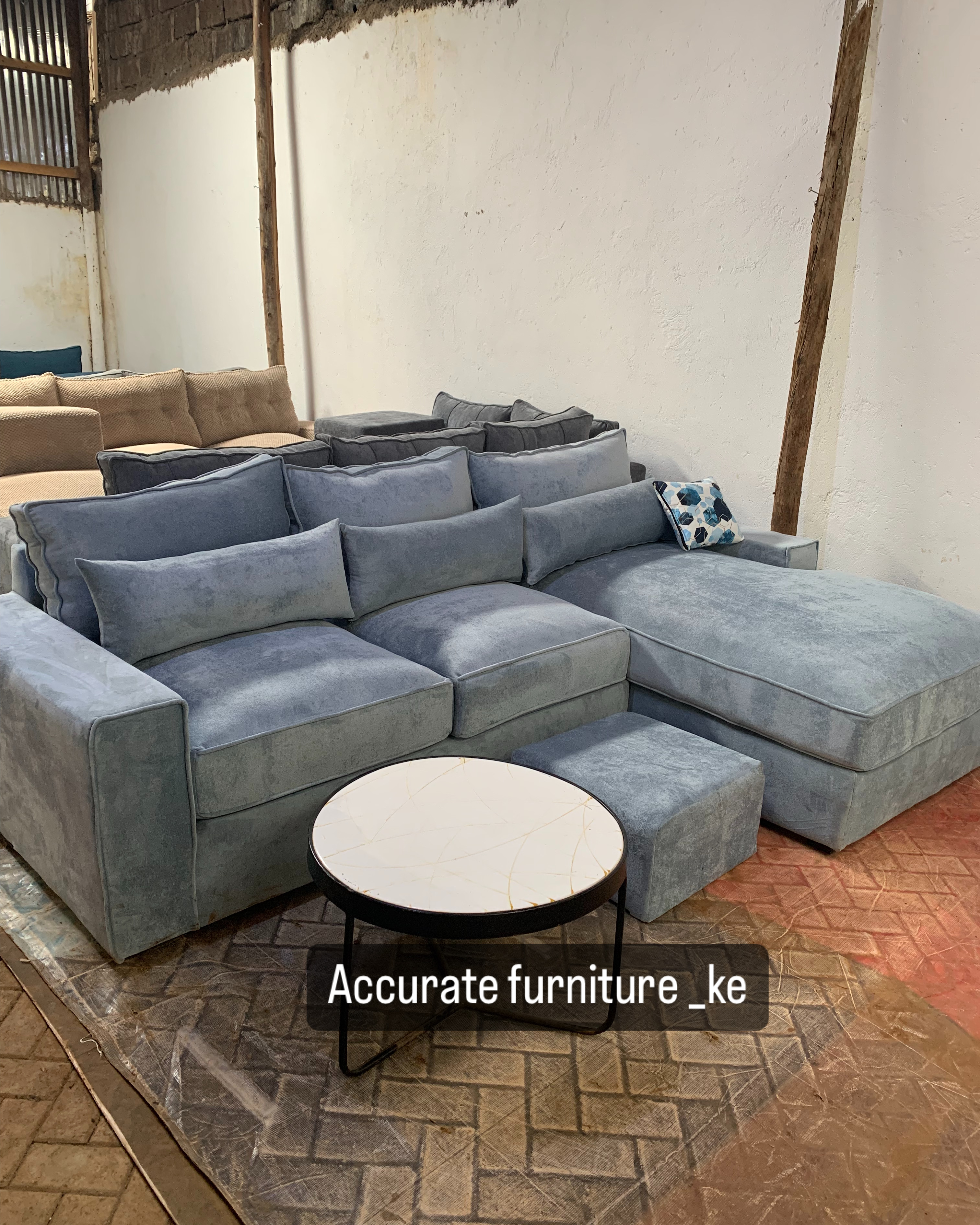 Sectional sofa 6 seater, sausage pillow