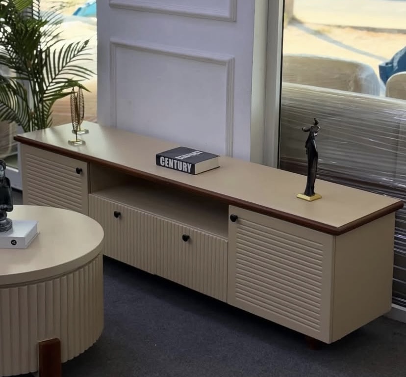 Modern matching tv stand and round coffee table