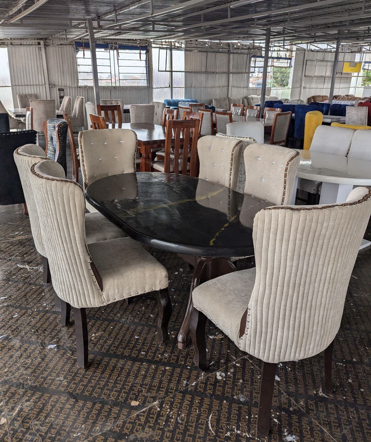 Six seater modern unique home dinning table 