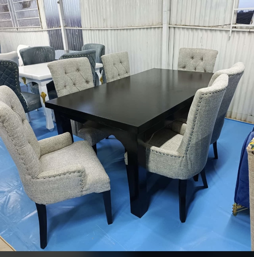 Rectangle shaped 6 seater sofa dining table 