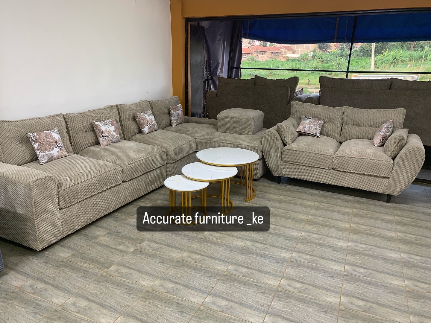 Seven seater l shaped seat with 2 seater butterfly seat(9 seater full set)