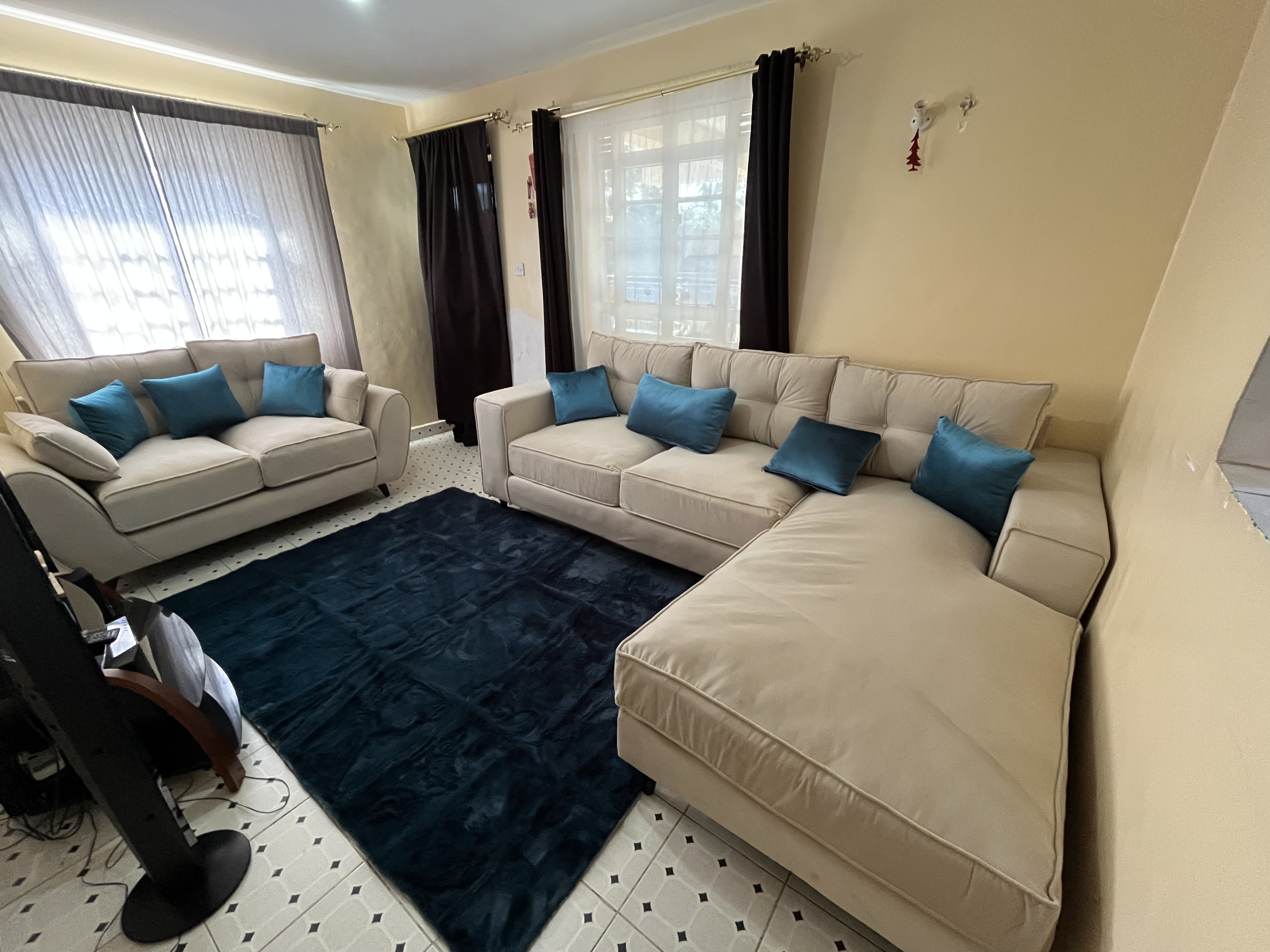 Eight seater set of 6 seater sectional side arm design and 2 seater butterfly seat