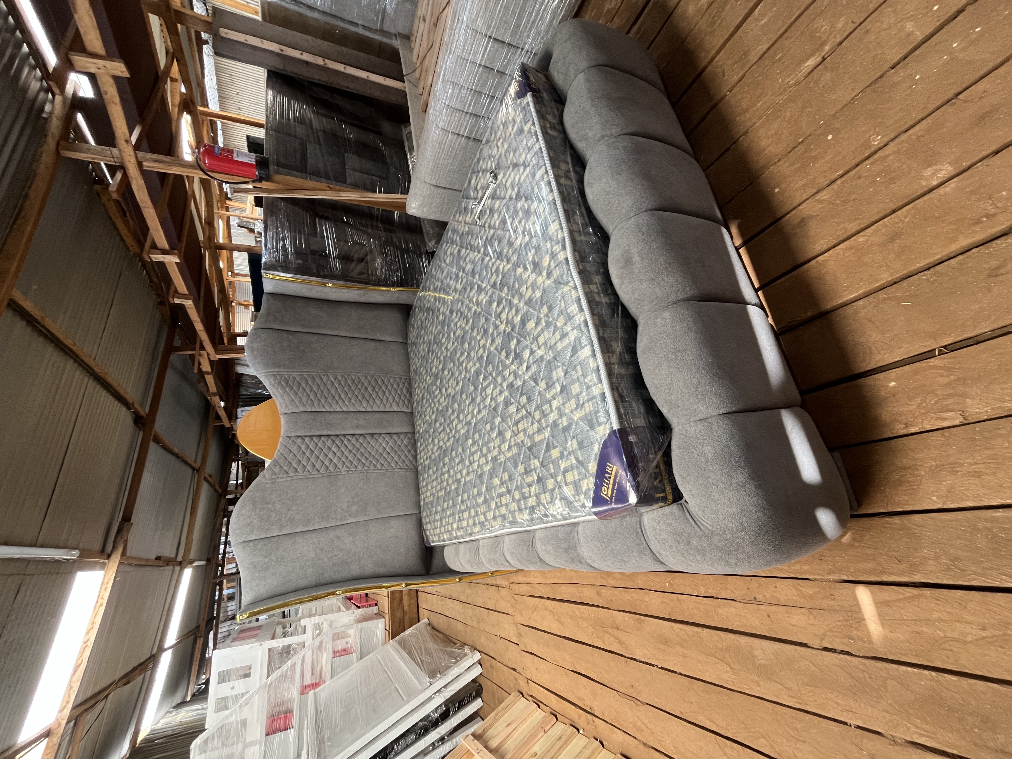 Queen size modern fabric bed