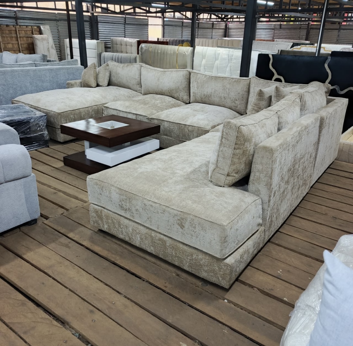Nine seater sectional U shaped with a corner seat