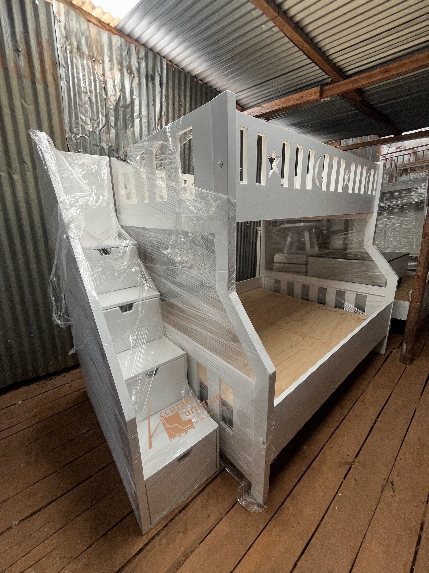 5*6 by 4*6 double decker with storage ladder drawers 